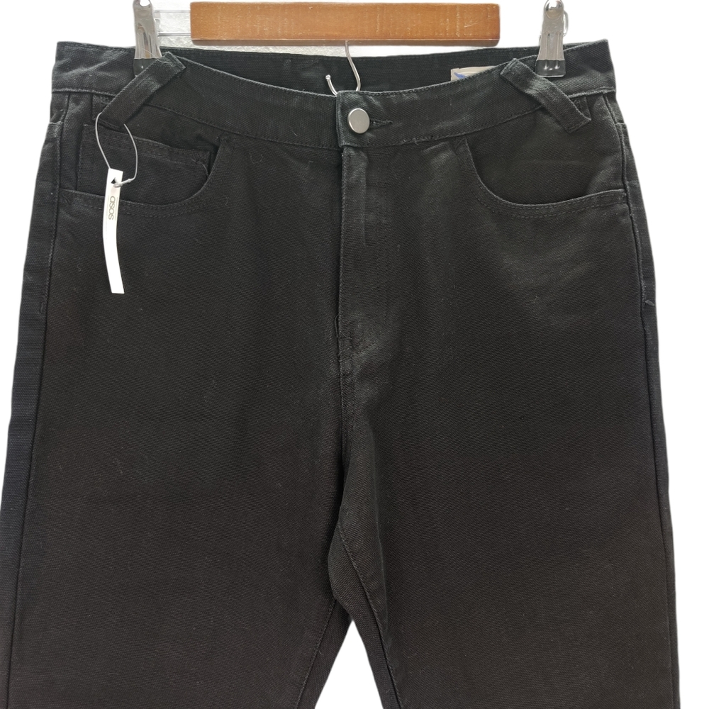 ASOS Flare Leg Raw Hem Jeans Black 8 NWT - Picture 3 of 14